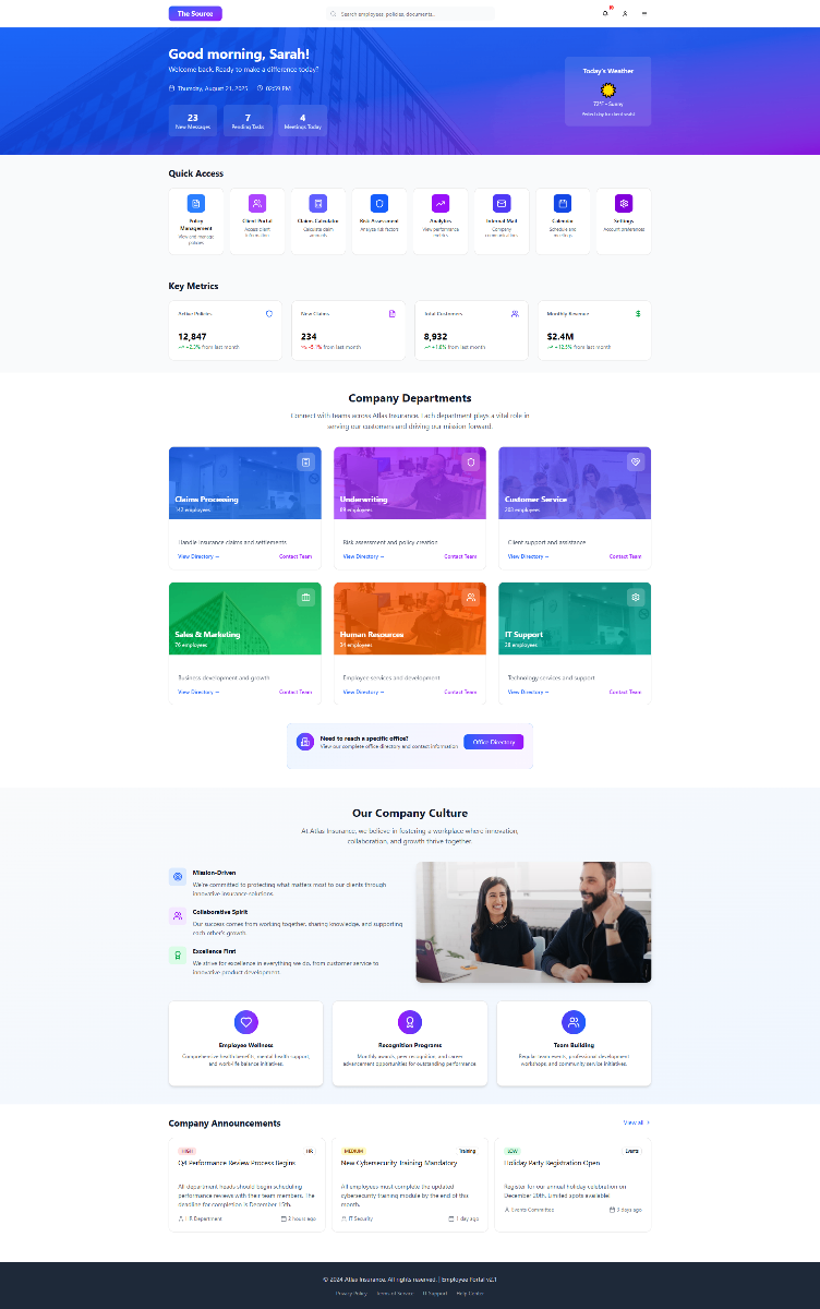 Insurance Company Intranet
